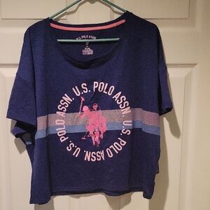 U.S. Polo Assn. Blue and Pink Graphic Tee